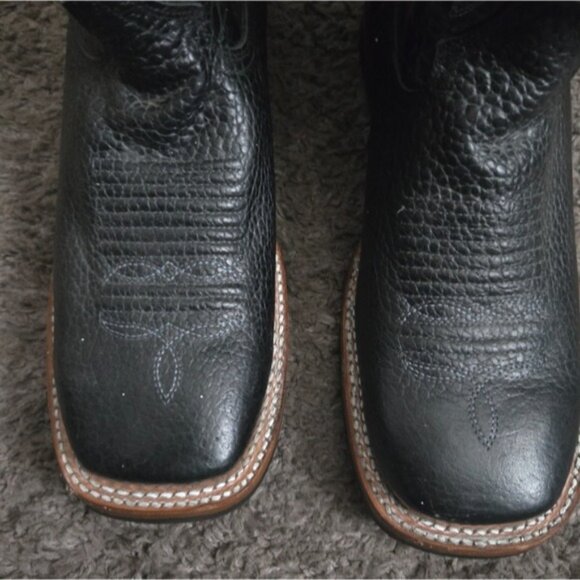 Estrella Made In Mexico Leather Boots Men Size 9 Square Toe Used 012026 - Picture 4 of 8